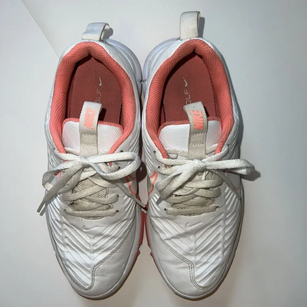 NIKE Explorer 2 Women's Golf Shoes White/Pink Size 6.5 AA1846-100 Nice
